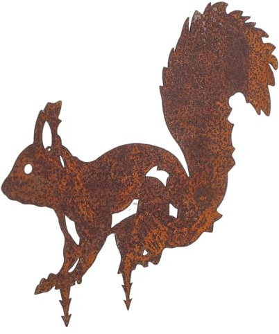 Levemolo Rostige Eichhörnchen Gartendeko Tier Gartenstecker Für Außen Dekorativer Gartenstatuen Einsatz Wetterfestes Kunsthandwerk Für Terrasse Garten Und Rasen