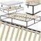 tectake® Bett 140x200 cm, Metall Bett mit Lattenrost, Bettrahmen mit Stauraum, großes Bettgestell ohne Kopfteil, als Ehebett, Einzelbett, Jugendbett, Gästebett, für Schlafzimmer - 140 x 200 x 25,5 cm