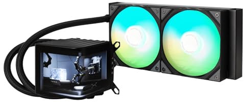 TRYX Panorama 240 ARGB Black 240mm AIO 6.5'' AMOLED Curved Screen 3D Anamorphic Effect Display Customizable AIO Cooler 240mm Asetek 8th Gen 280w TDP ARGB Fan Intel LGA 1851/1700/1200/115X AMD AM5/AM4