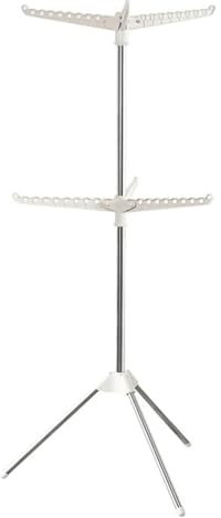 Tripod Clothes Drying Rack, Drying Rack Laundry Foldable, Clothes Airer Indoor Folding, Portable Clothing Garment Rack with 3 Rotatable Arms, Clothes Steamer Hanger Rack, Standing Laundry Rack