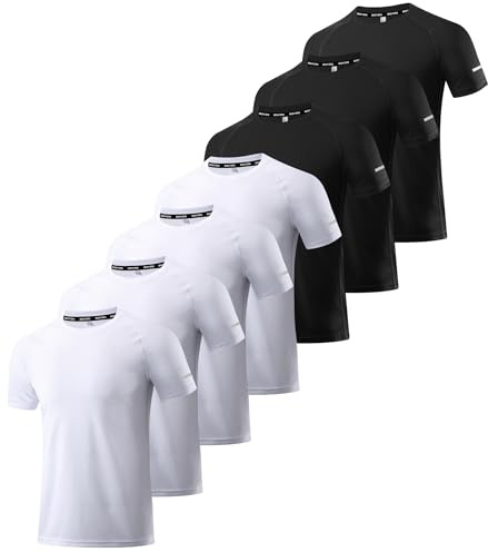 Boyzn 1, 3, 5 or 7er Pack Sport Tshirts Herren Kurzarm T-Shirts Funktionsshirt Laufshirt Schnelltrocknend Atmungsaktive Sport Shirt Sommer Fitnessshirt Trainingsshirt für Running Workout Bodybuilding
