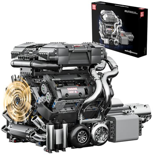 Mould King 10201 Technik W16 Motor Bausatz Bausteine Klemmbausteine Motoren Modell mit Batteriekasten Motor Zum Selber Bauen Kompatibel mit Andere Marken (2024 Teile)