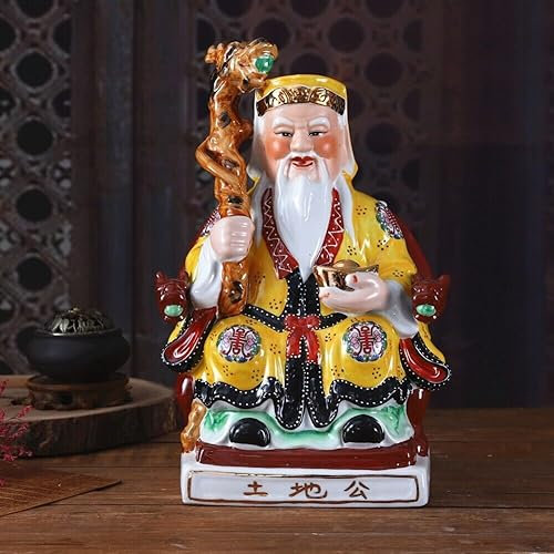 25 cm China Keramik Gott Land Öffentliche Buddha Statue Stadthaus Buddhismus Dekoration