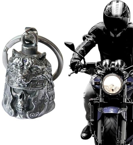 GGUFAY Motorrad Glücksglocke Mit Guardian Bell Design - Biker Bell Schutzengel-Anhänger Für Motorrad, Schlüsselbund & Geschenke
