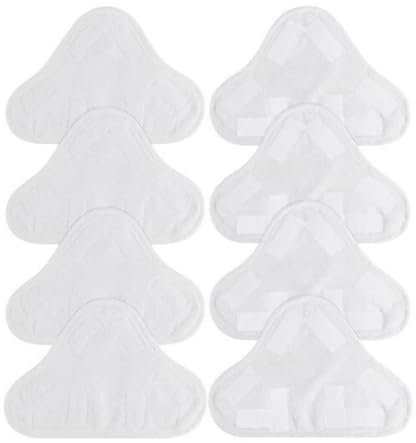 GAOHOU 8 panni per scopa a vapore, riutilizzabili, lavabili, di ricambio, adatti per scopa a vapore H2O H20 X5, in microfibra, colore bianco
