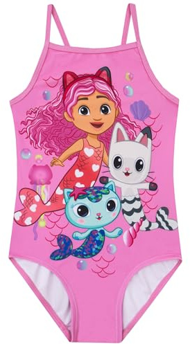 DreamWorks Gabby’s Dollhouse Girls Swimming Costume, Mermaid Girls Swimsuit, Kids Swimwear, Ages 3 to 10 Years