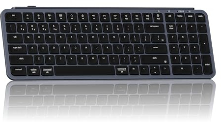 Keychron Ultra-Slim B2 Pro Bluetooth Keyboard 2.4 GHz Wireless Lightweight 96% Launcher Support with Numeric Keypad Compatible for Mac Windows Linux - Space Gray
