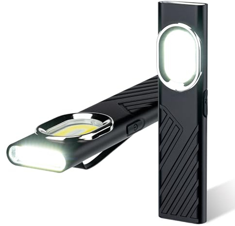 Wigearss Torcia Magnetica Ricaricabile USB Lampada da Lavoro Officina Luce LED COB Portatile con 8 Modalità