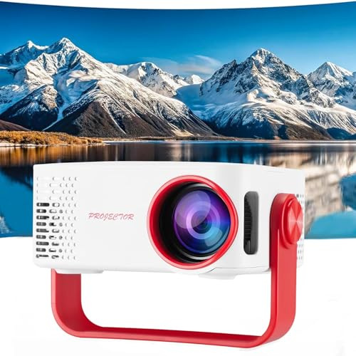 Mini Portable Projector, WIFI HD 4K 1080P Supported Home/Outdoor TV Projector Compatible with PS5/SmartPhone/Tablet PC/HDMI/USB White