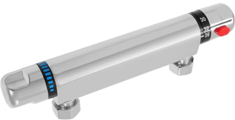 Thermostatventil, Thermostat Armatur Messing, Dusch Thermostat mit Verbrühungsschutz, Thermostatventil Dusche 20-50℃, Sicherheitsknopf