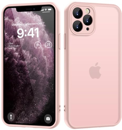 KPPIT for iPhone 11 Pro Max case,Pink | [Shockproof Military Grade Drop Protection] [Frosted Translucent]
