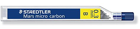 STAEDTLER - Mars Micro Carbon 250 - 1 Rohr mit 12 Minas Graphit 0,3 mm B