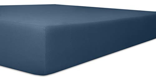 Spannbetttuch 50 Fein Jersey Stretch 90x190 bis 100 x 200, Kneerfarben:32 marine