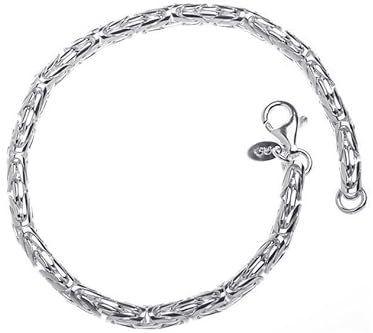 Rundes Königskette Armband, 4mm Breite - 925 Sterling Silber, Länge 16-25cm
