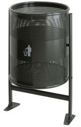 Jofel AL71300F Papelera Circular Pintada Perforada con Pie, Grafito