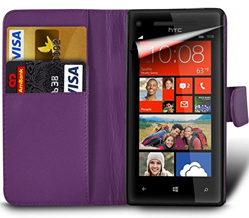 London Gadget Store Nokia 215 Premium PU Leather Wallet Flip Skin Case Cover in DARK PURPLE