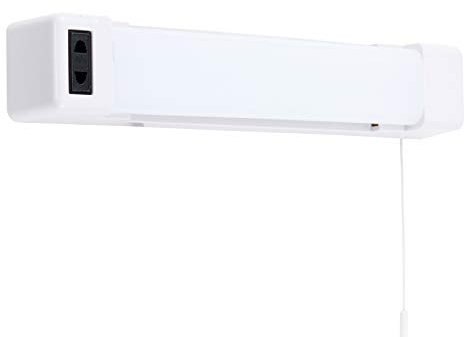 MiniSun | Modern Gloss White 5W LED Wall Light with Shaver Socket and Pull Switch | Bath Wall Lights, Home Décor & Improvement Essential | Includes Integrated 5W LED Bulb