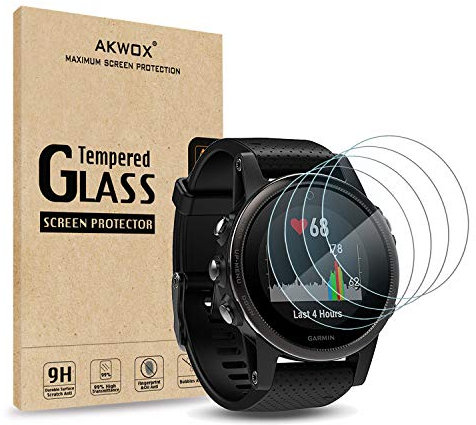 AKWOX 4 Stück Schutzfolie für Garmin Fenix 5S Panzerglasfolie 9H Härtegrad 0.3mm Kratzfest HD Glasfolie für Fenix 5S -Nicht FÜR Fenix 5S Plus