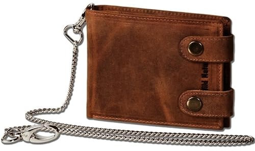 Wild Nature Leder Herrenbörse Herren Börse (261B) Portemonnaie Bikerbörse Kettenbörse Portmonai Geldbörse Neu