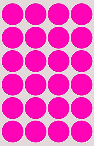 Klebepunkte Neon Pink 25 mm runde Sticker – 2,5 cm Aufkleber 360 Stück von Royal Green
