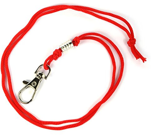 TAMEHO Pfeifenband für Hundepfeifen und anderes aus Baumwoll-Schmuckband mit Charm - Handgefertigt in Deutschland - (Rot)