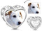 GNOCE Personalisiert Foto Charms Herz Hund S925 Charm Beads Weißer Saphir Foto Charme passendes Armband und denkwürdiges Geschenk der Halskette