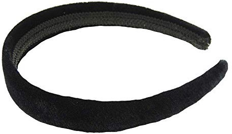 Serre-tête large en velours noir 2,5 cm pour homme et femme