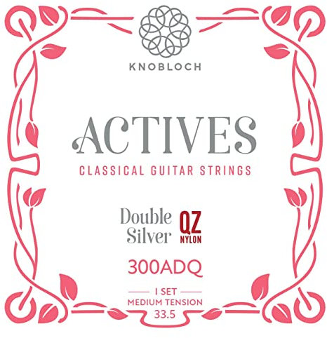 KNOBLOCH STRINGS - Cuerdas de Guitarra Española | 300ADQ ACTIVES Doble Plata | Tensión Media 33.5 | Graves Brillantes y Agudos Suaves | Sonido Equilibrado y Potente | Juego cuerdas Flamenca + Clásica