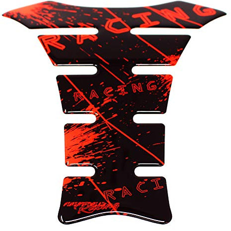 Gel Neon Tankpad Motorrad 3D Glanz Universal Tankaufkleber Tankschutz Lackschutz Aufkleber Pad MR004 (Neon Rot)