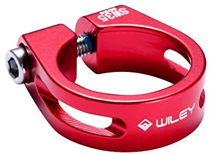 wilethree MTB Road bicycle Seat Post Clamp Aluminium Alloy 31.8mm 34.9mm Red/Black/Blue