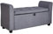 Home Source Storage Ottoman Window Seat, Fabric Footstool Bench, Lift Up Lid Chest, Bedding Blanket Toy Box, 120cm, Dark Grey Linen
