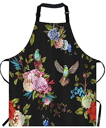 EKOBLA Erdbeer-Schürze, Aquarell, handgezeichnet, schöne Obstschürze, Frühlingsschürze