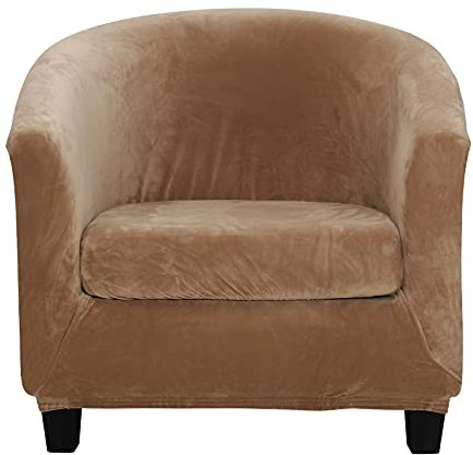 TOPCHANCES Sesselschoner Sesselhusse Sesselüberwürfe,Ausziehbar Elastisch Sessel Velours Sesselbezug mit Armlehnen für Cafe Stuhl Clubsessel Loungesessel Cocktailsessel