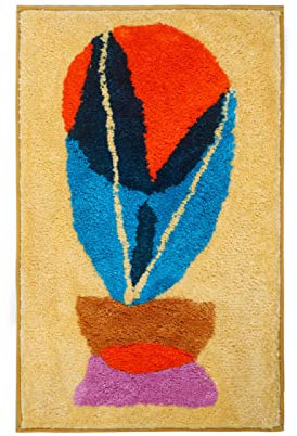 LNXSESN Badezimmerteppich Blau Rot Gelb Badematte Flauschig Mikrofaser Badvorleger rutschfest Duschvorleger Schnelltrocknend Badteppich Waschbar Badmatte Verdicken Badematten & Badteppiche 40x60cm