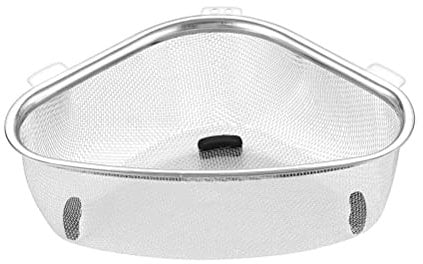 TOPBATHY Triangle Corner Sink Strainer - Stainless Steel Hanging Filter Basket for Kitchen Drainage Lightweight and Space-Saving Design Ideal for Food Waste Filtration