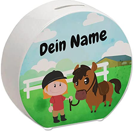 Spardose für kleine Mädchen - personalisiert mit deinem Namen - als Geschenkidee zur Einschulung oder zur Taufe um Geld zu sparen für Träume und Wünsche von einem Kind
