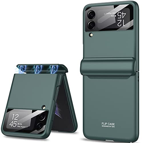 Coque pour Samsung Galaxy Z Flip 4 5G Protection Intégrée de L'objectif de L'appareil Photo et Charnière, Housse Résistant aux Chocs Anti-Rayures (Vert)