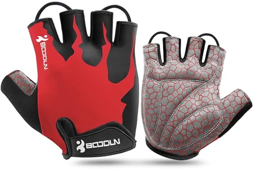 KONVINIT Gants de vélo Demi-Doigts Respirant mitaine vélo rembourrés avec poignée Anti-dérapante Unisexe pour VTT,vélo de Route,Gymnase,Crossfit,haltérophilie