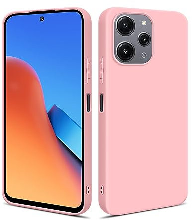 HS Products HSP Coque pour Xiaomi Redmi 12 [Anti-poussière] étui de Protection en Silicone TPU Premium | Résistant aux Chocs | Protecteur d'écran et de caméra | Housse Ajustement Parfait Mat | Rose