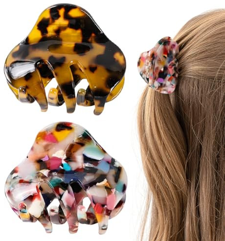 GNALIA Lot De 2 Pinces À Cheveux Pour Femmes Et Filles Pince À Griffe De Cheveux Colorée Coiffures Accessoires Mode Et Beauté Pour Femme Et Fille