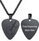 U7 Herren Männer Kette mit Plektron Anhänger Edelstahl Gitarre Deko Plektrum Halskette Schwarzkette Gravur Custom Musik Pendant Necklace Hip Hop Personalisiert Modeschmuck für Musikliebhaber