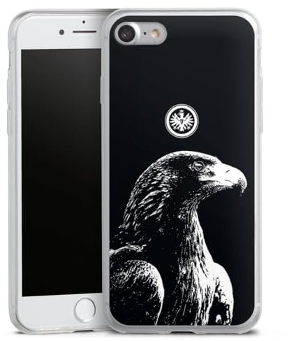 Slim Case extra dünn kompatibel mit Apple iPhone 8 Silikon Handyhülle transparent Hülle Eintracht Frankfurt Offizielles Lizenzprodukt Attila