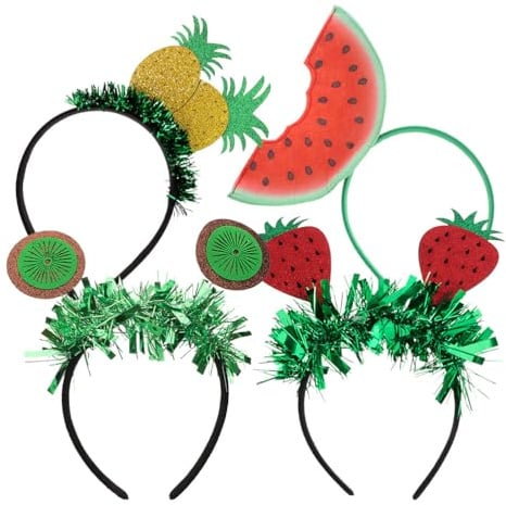 Amosfun 4 StüCk Frucht-StirnbäNder Lustiges Stirnband FüR MäDchen | Und Teenager Festival-Stirnband Als Haarschmuck FüR Damen Hawaii-Party Cosplay Und KostüM