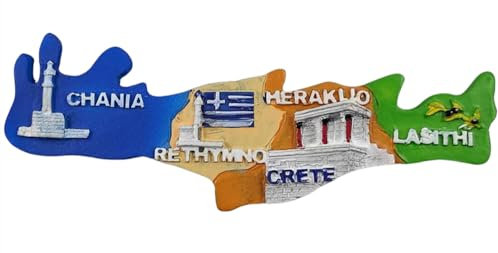 Kühlschrankmagnet, Kreta, Griechenland, Reise-Souvenir, Küche, 3D-Kühlschrank, Dekoration, handbemalt, Kunstharz, Handwerk Collcetion