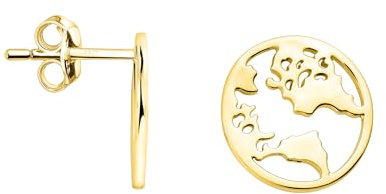 SOFIA MILANI - Damen Ohrringe 925 Silber - vergoldet/golden - Weltkarten Ohrstecker - E2529