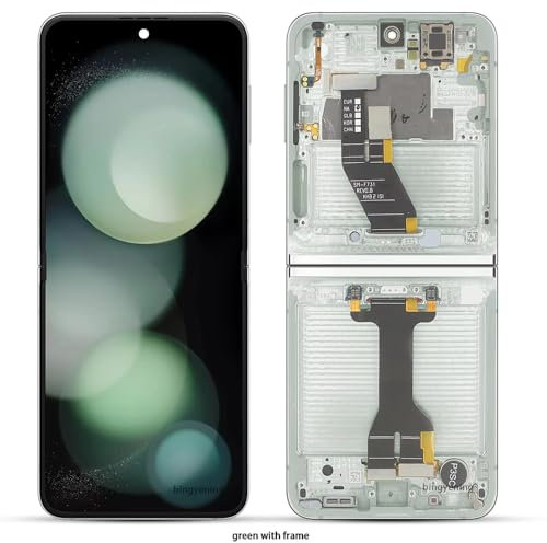 Pantalla AMOLED de 6.7 pulgadas para Samsung Z Flip 5 SM-F731 pantalla táctil de repuesto para Z Flip5 5G LCD (verde con marco)