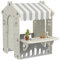 AIYAPLAY Casetta per Bambini da Interno con 4 Finestre, Porte ad Arco con Tende, Tetto e Bancone da Negozio, Casa da Gioco per Bambini da 1-6 Anni, in Plastica, Crema