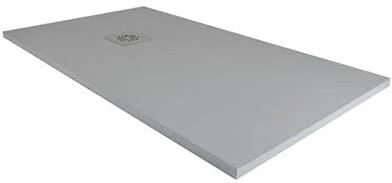 FRASCIO Duschabtrennung 205X120 cm Line Extra Slim Dunkelgrau Ral 7005 aus synthetischer Harz- und Marmorpulvermischung mit kostenlosem Abfluss