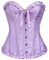 Corset Mujer Brocado Encaje Corsé y Cinta Ajustable Waist Bustier para Corsé para Mujer Con Cordones y Huesos de Plástico, Top Bustier Disfraz Mujer Sexy para Fiesta Navidad y Halloween (Purple-1, S)