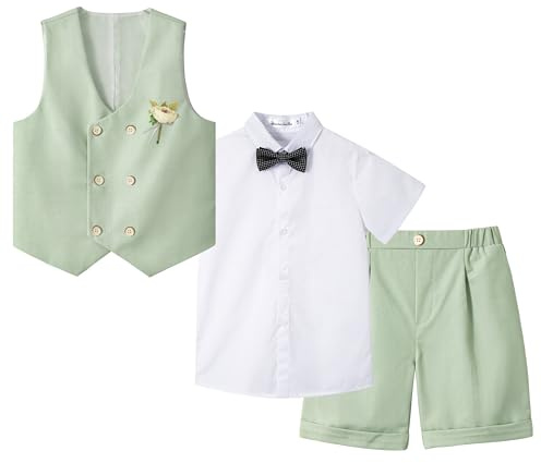 LOLANTA Costume d'été pour garçons, Ensemble Gilet croisé, Tenue de cérémonie pour Enfants de 2 à 11 Ans